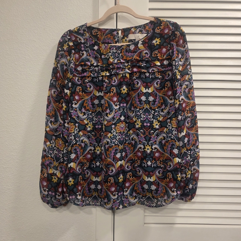 LOFT floral and paisley print blouse